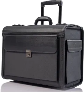 19 Wheeled Briefcase Rolling Case Sales Sample Pilot Lawyer Attache
