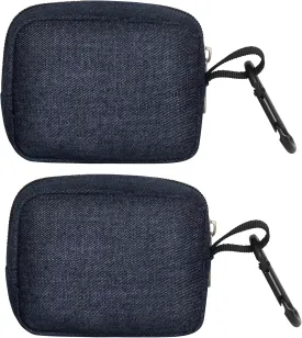 2 Pieces Mini Pouch with Carabiner,Small Pouches for Organization,Small Makeup Bag for Purse,Zipper Coin Pouch,Card Holder Wallet,Travel Storage Carrying Tech Bag for Small Electronic Accessories Blue