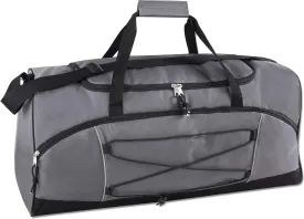 60 Liter, 26 Inch Duffle Bag  Heavy Duty Extra Large Sports Gym Equipment Travel Duffel Bag for Men and Women (Grey)