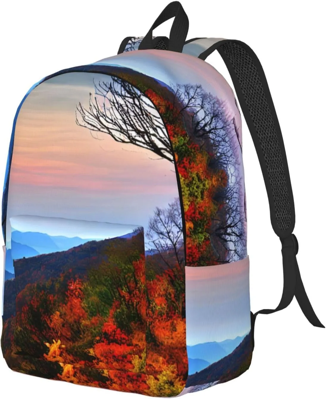 Blue Ridge Mountains Print Canvas Backpack For Women Travel Backpack For Men College Casual Laptop Daypack