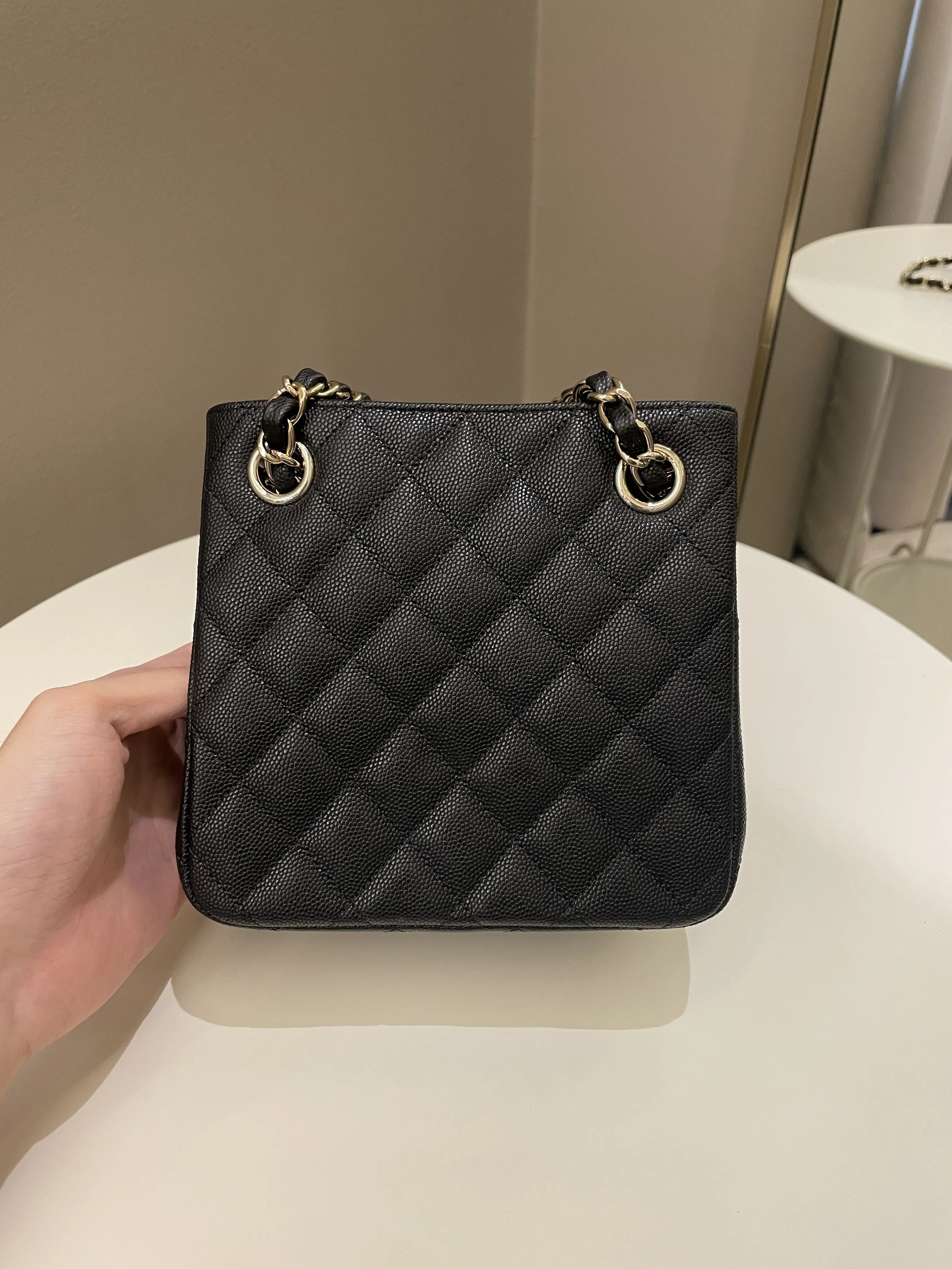 Chanel 22S Mini Bucket Bag Black Caviar