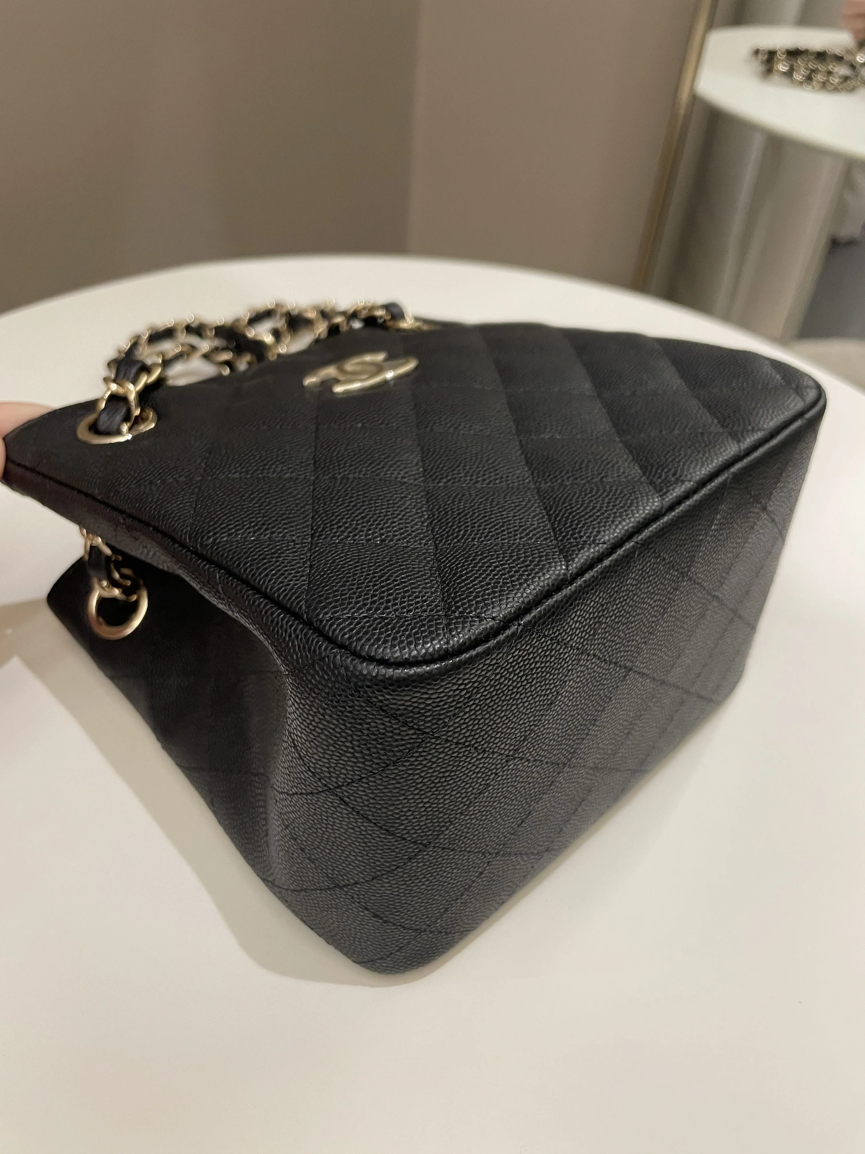 Chanel 22S Mini Bucket Bag Black Caviar