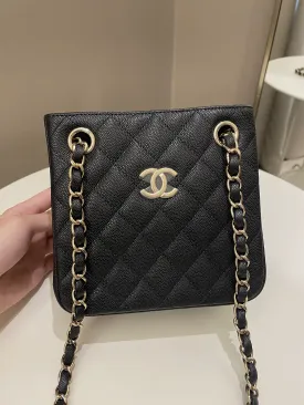 Chanel 22S Mini Bucket Bag Black Caviar
