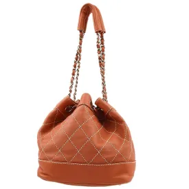 Chanel Pink Lambskin Bucket Shoulder Bag