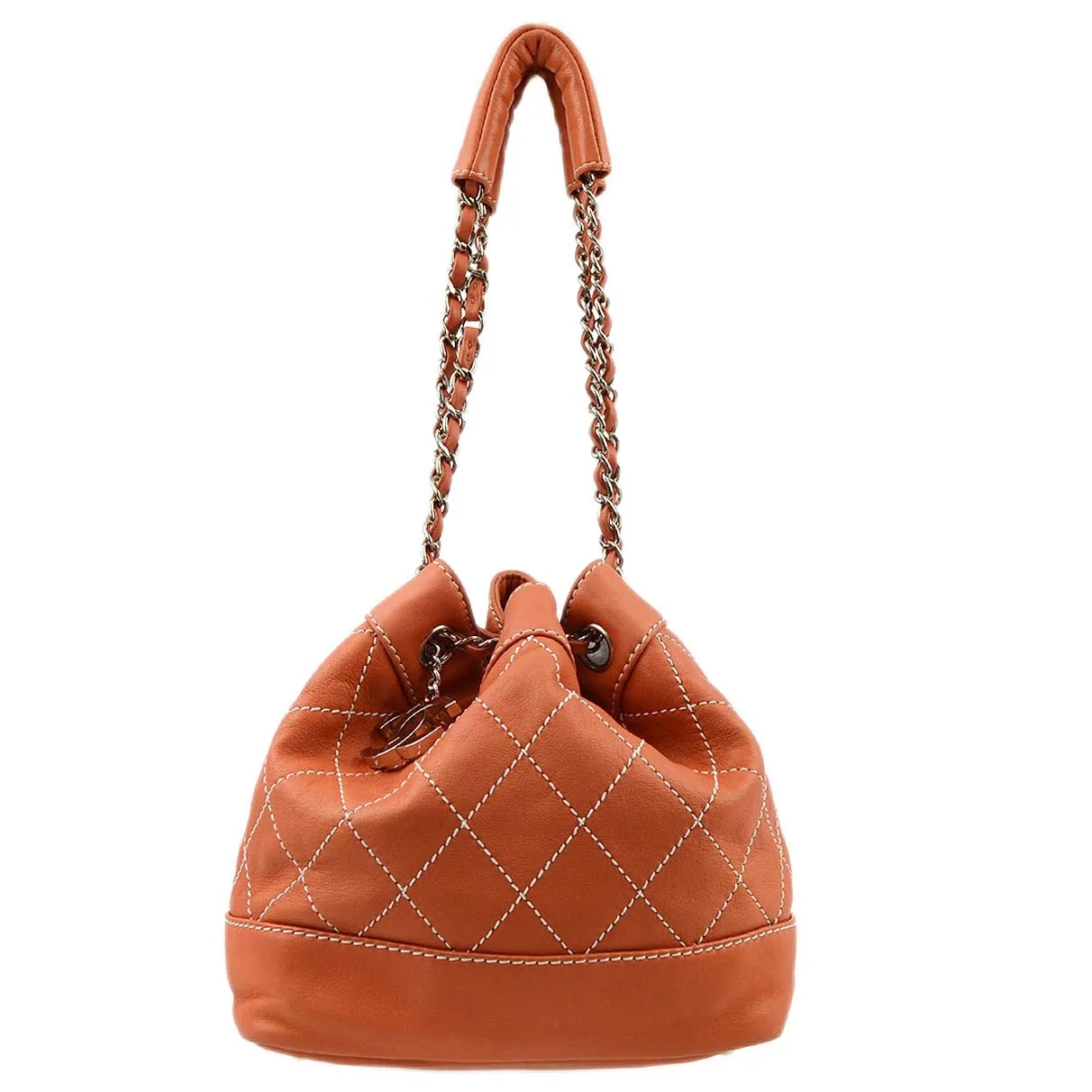 Chanel Pink Lambskin Bucket Shoulder Bag