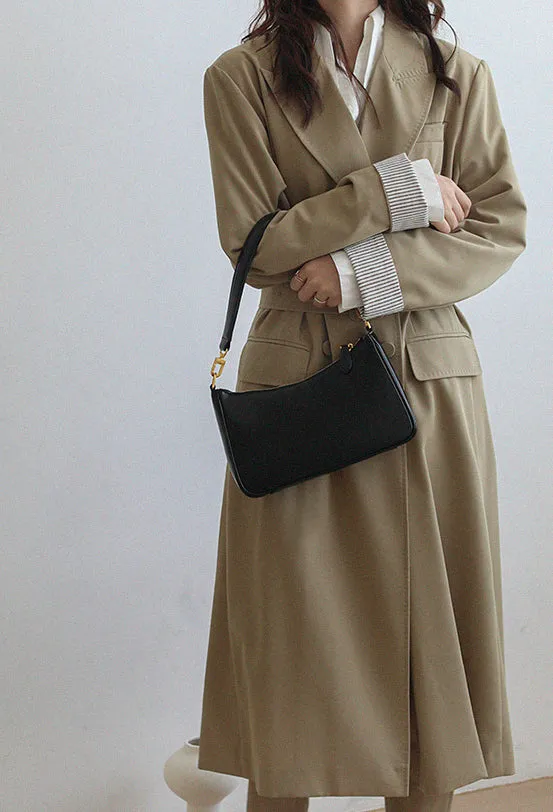 Chic Womens Leather Shoulder Bag Black Crossbody Purses For Women