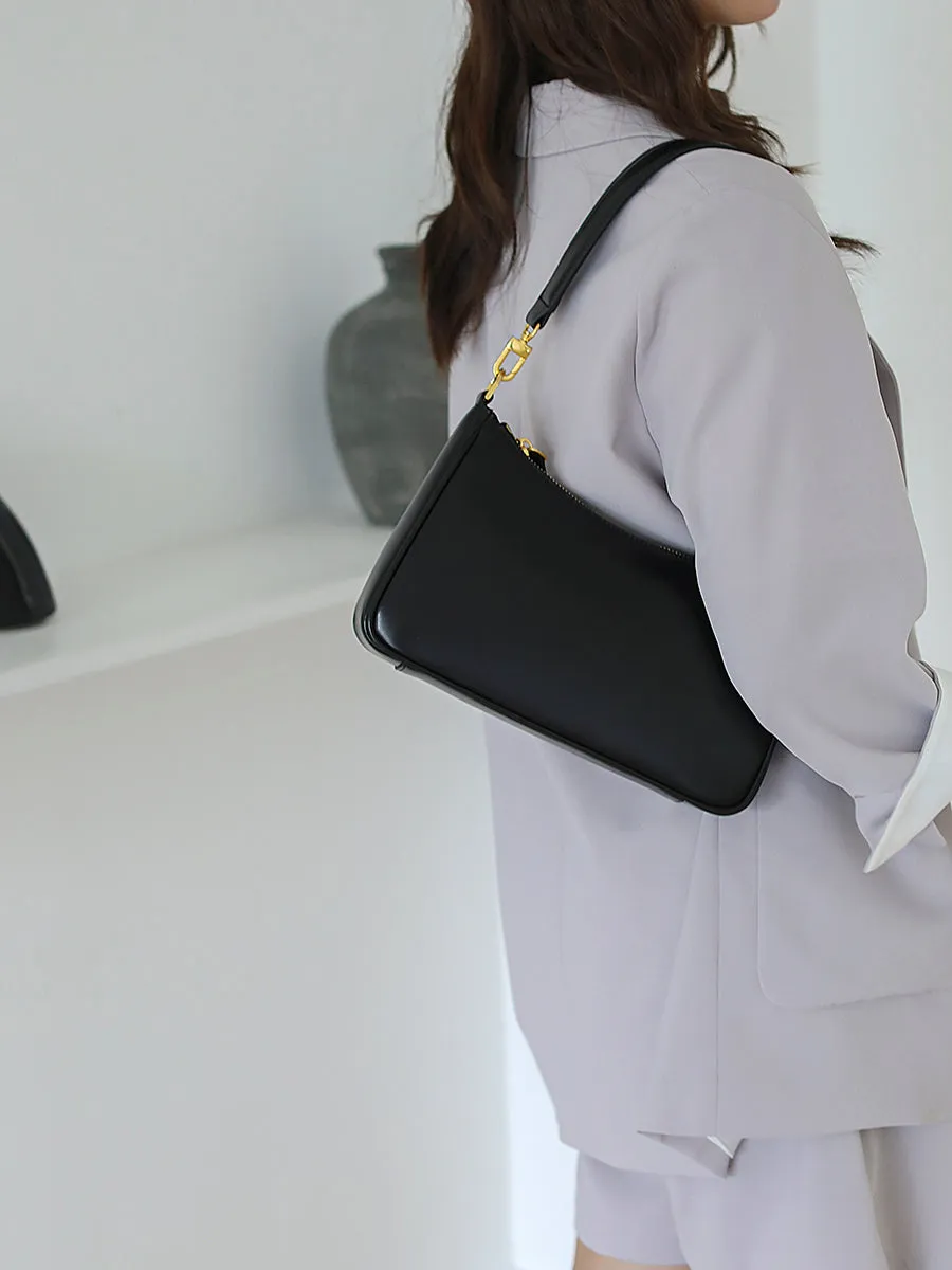 Chic Womens Leather Shoulder Bag Black Crossbody Purses For Women