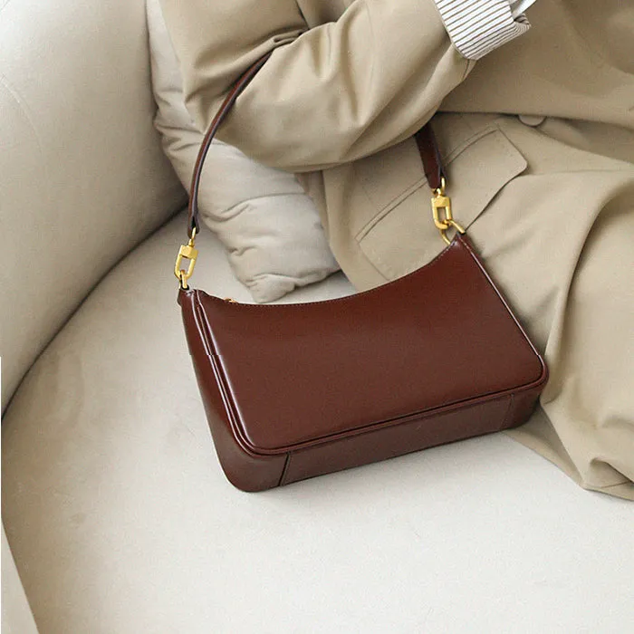 Chic Womens Leather Shoulder Bag Black Crossbody Purses For Women