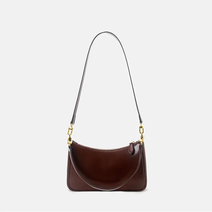 Chic Womens Leather Shoulder Bag Black Crossbody Purses For Women