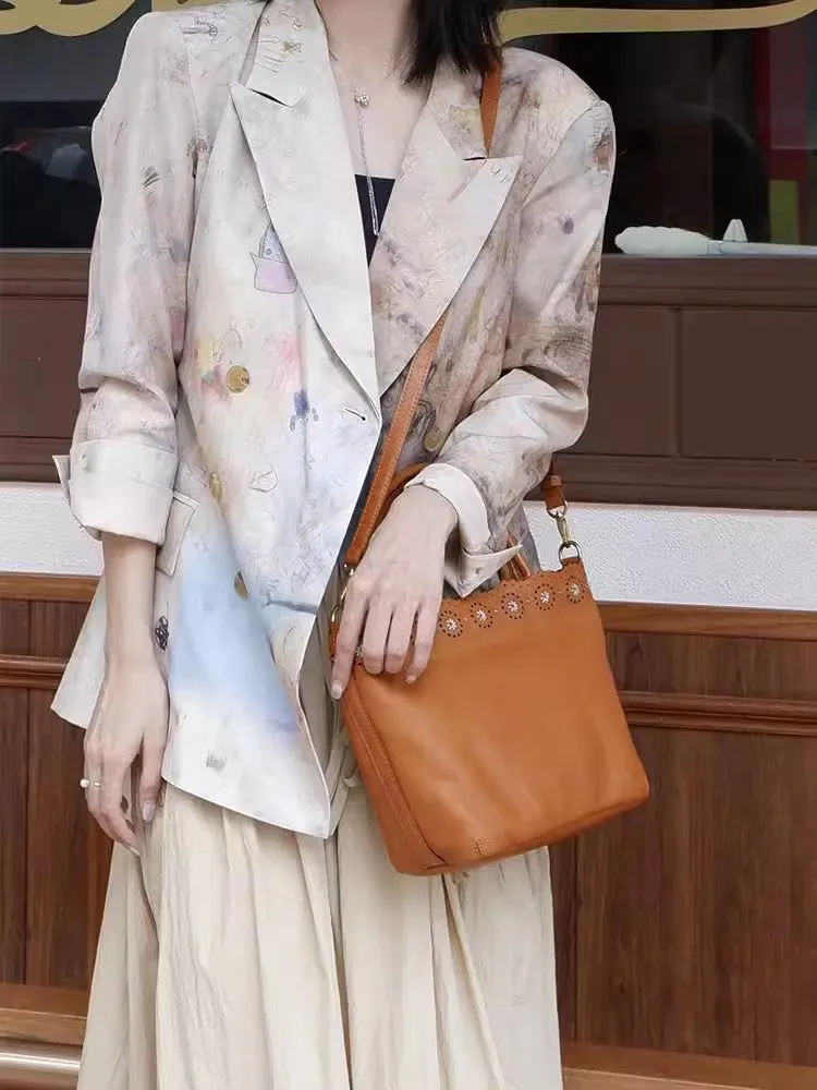 Elegant Womens Leather Shoulder Handbags Black Crossbody Bags For Women