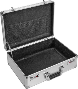 File Organizer Storage Box - 16.9 x 12.2 x 6.1 Inch Large, Portable Locking Storage Totes with Dual Combination Locks, Lock Boxes for Personal Items, Cash, Briefcase - Silver