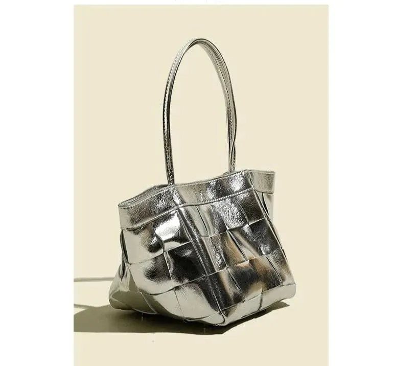Genuine Leather Weave Handbag