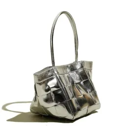 Genuine Leather Weave Handbag