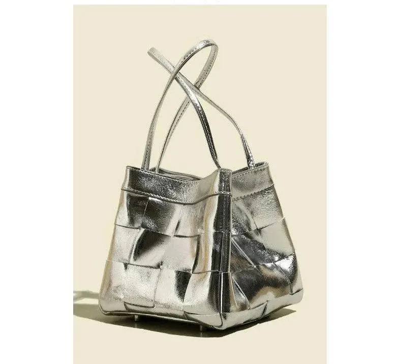 Genuine Leather Weave Handbag