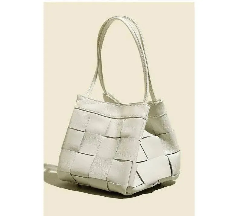 Genuine Leather Weave Handbag