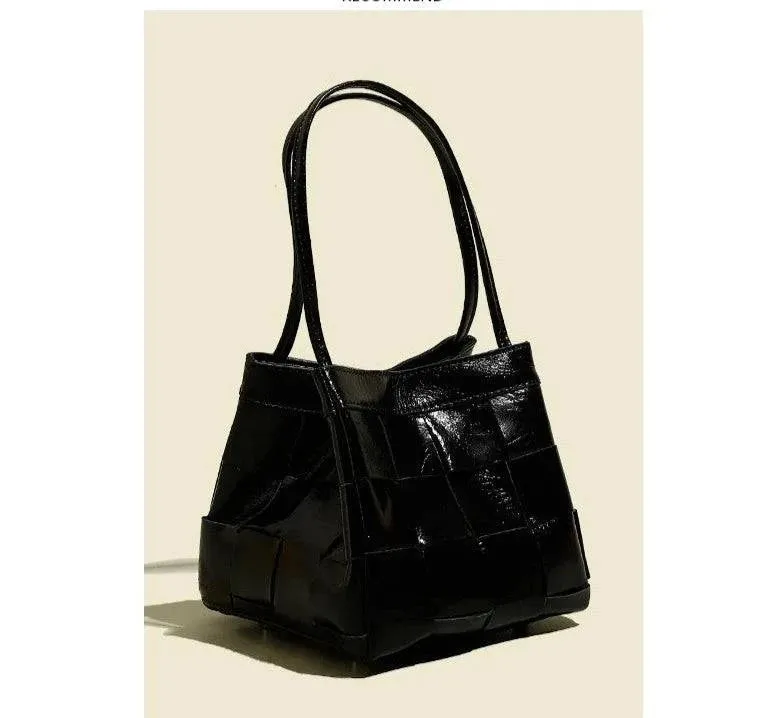 Genuine Leather Weave Handbag