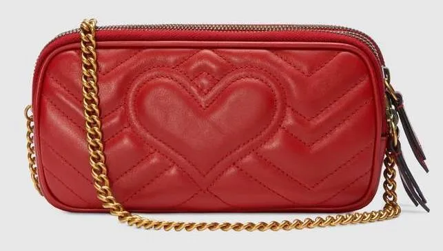 GG Marmont Mini Chain Bag - Dusty Pink, Red, Black