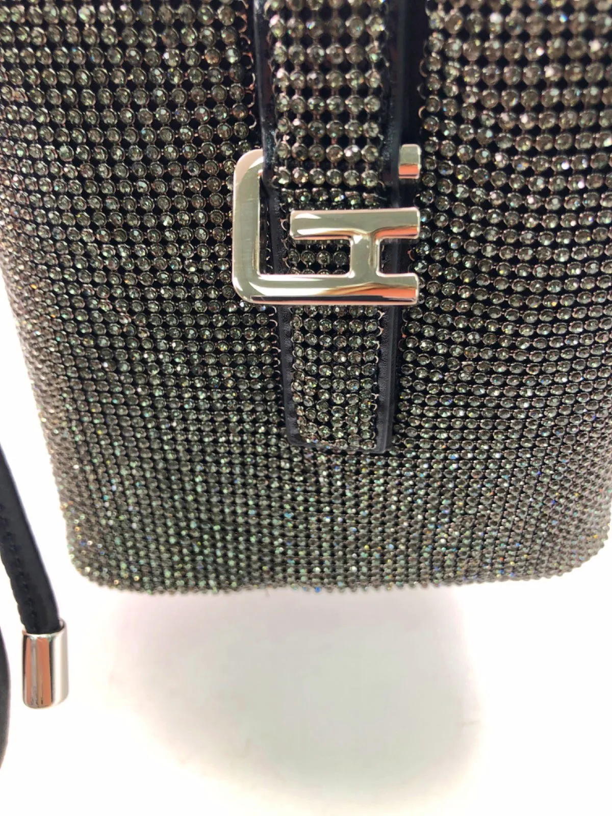 GIARITÉ Black Crystal Embellished Le Caree Box Bag