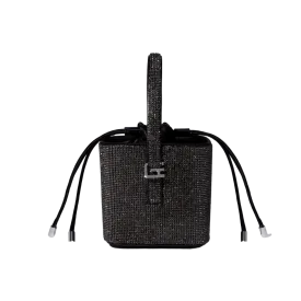 GIARITÉ Black Crystal Embellished Le Caree Box Bag