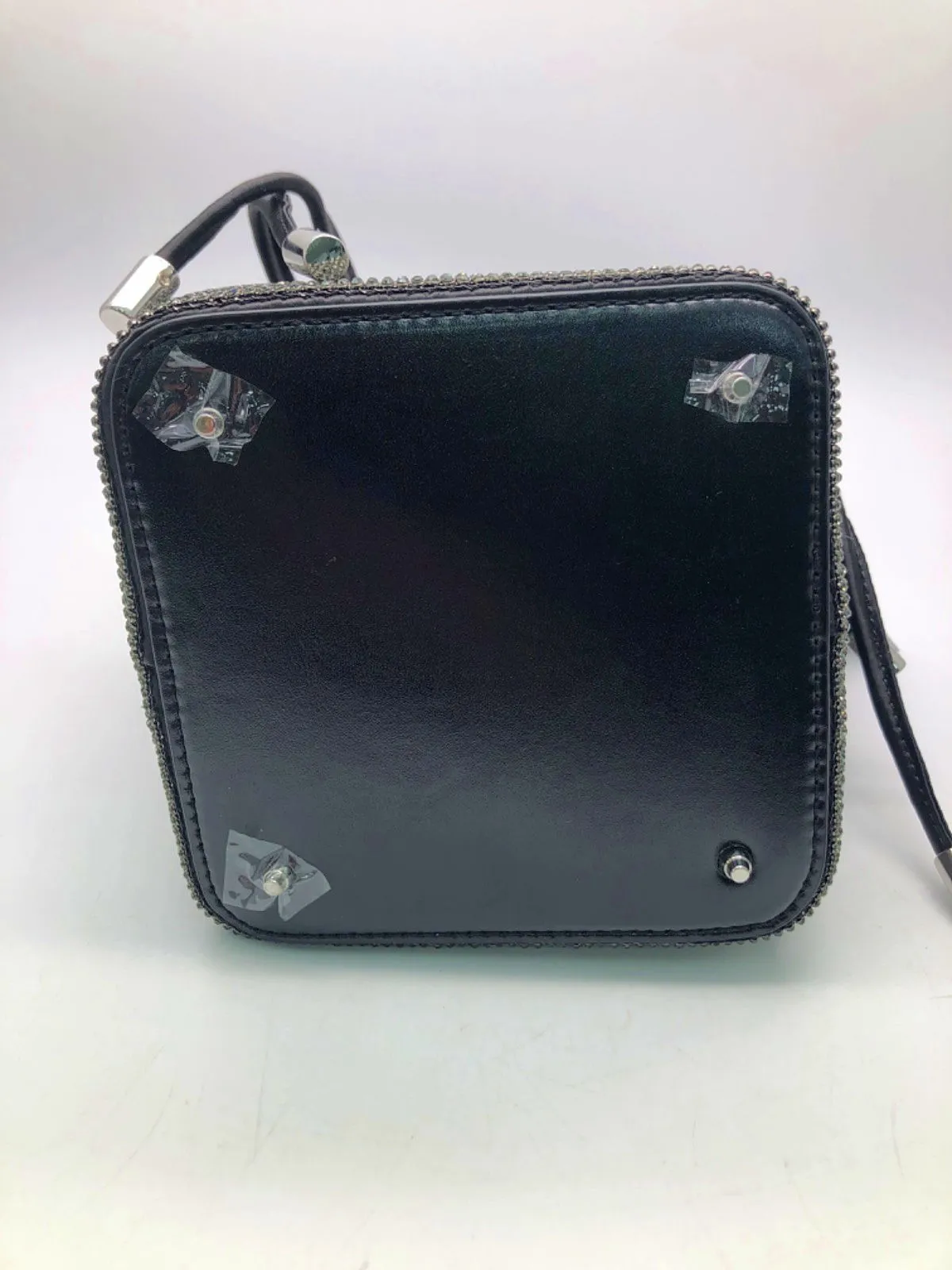 GIARITÉ Black Crystal Embellished Le Caree Box Bag