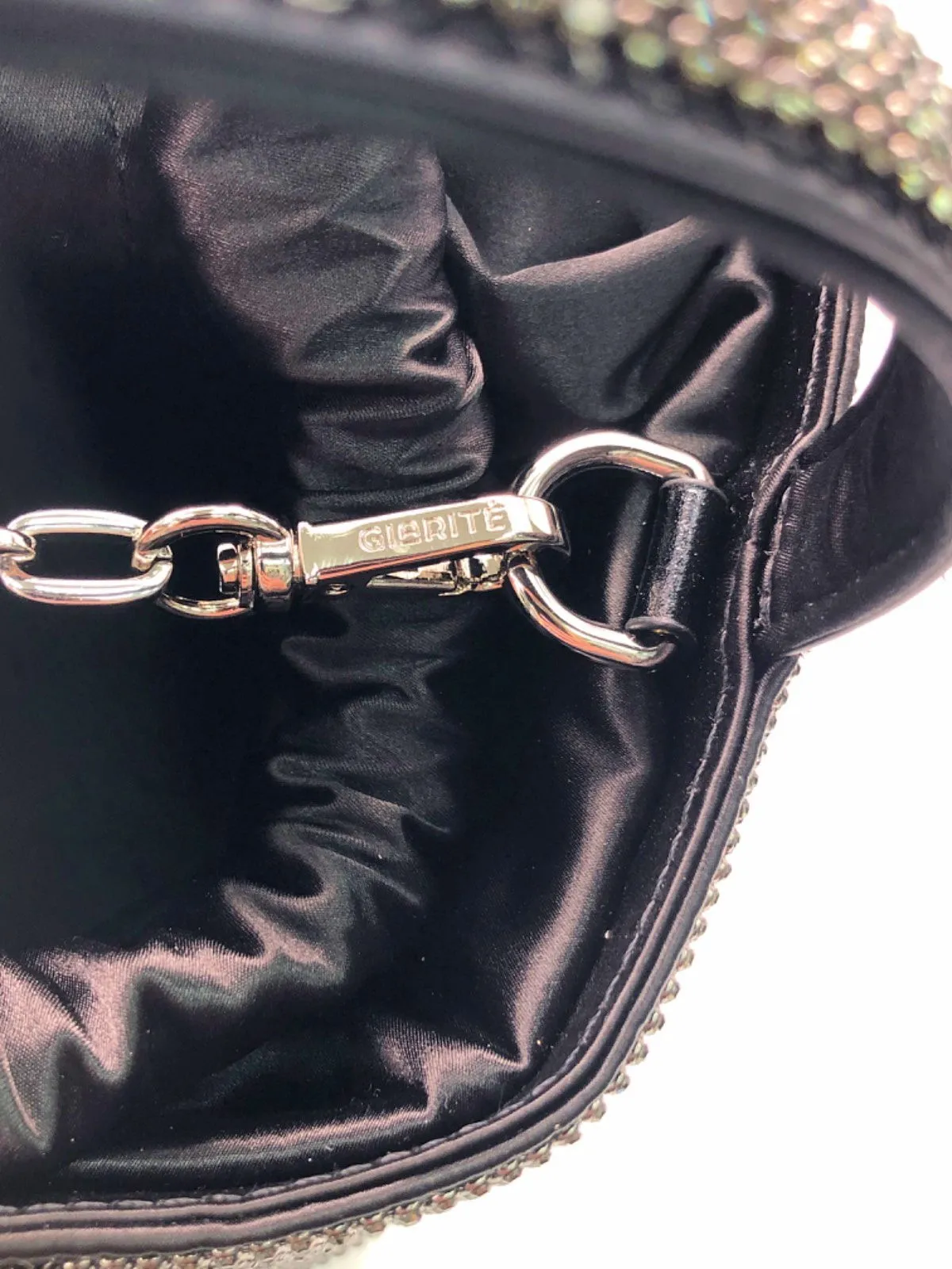 GIARITÉ Black Crystal Embellished Le Caree Box Bag