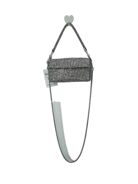 Giarite Metallic Rio - Silver Crystal Embellished Bag With Top Handle And Shoulder Strap