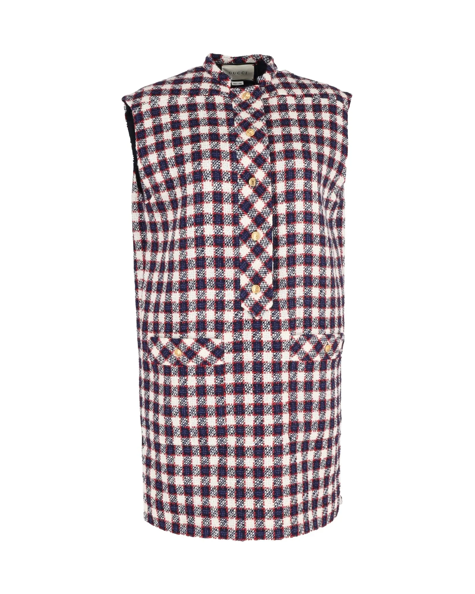Gucci Sylvie Tweed Mini Dress in Multicolor Cotton
