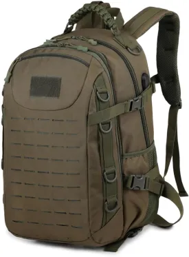 Heavy duty zipper military backpack Outdoor Tactical BackpackNylon canvas Knapsackhiking camping travel Backpack 3-day backpackwater resistant (army green)