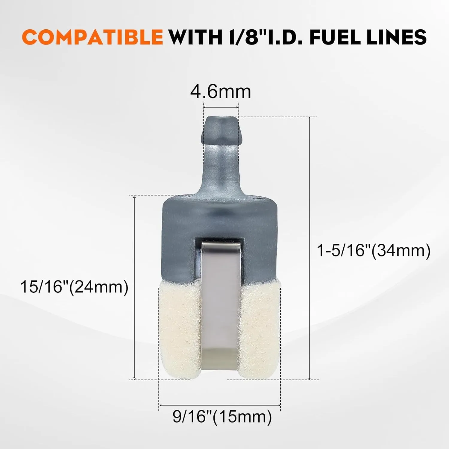 Hipa 10pcs 125-527 Fuel Filter 13120507320 for Echo SRM210 GT200 SRM225 SRM210 SRM2100 GT225 PAS225 Trimmer PB200 PB250 PB250LN ES210 ES250 Blower