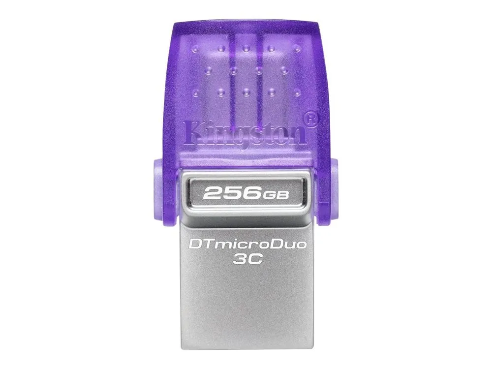 Kingston Usb-Stick Datatraveler Microduo 3C - Usb 3.2 Gen 1 (3.1 Gen 1) - 256 Gb - Purple/Stainless Steel