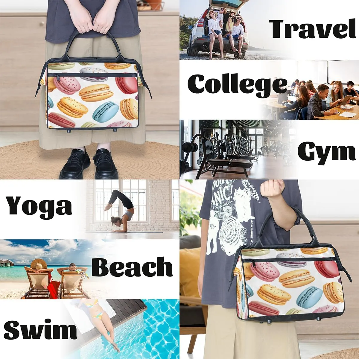 Large Tote Bag for Women with Zipper, Work Gym Tote Nurse Dance Yoga Bag for Sport, Travel