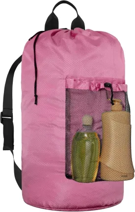 Large Travel Backpack with Mesh Pocket & Adjustable Shoulder Straps - Portable Laundry Bag for College Dorm, Apartment
