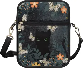 Leather Messenger Bag Womens Sling Bag Crossbody Shoulder Bags Ladies Fashion Zipper Pockets Travel Bag for Gifts