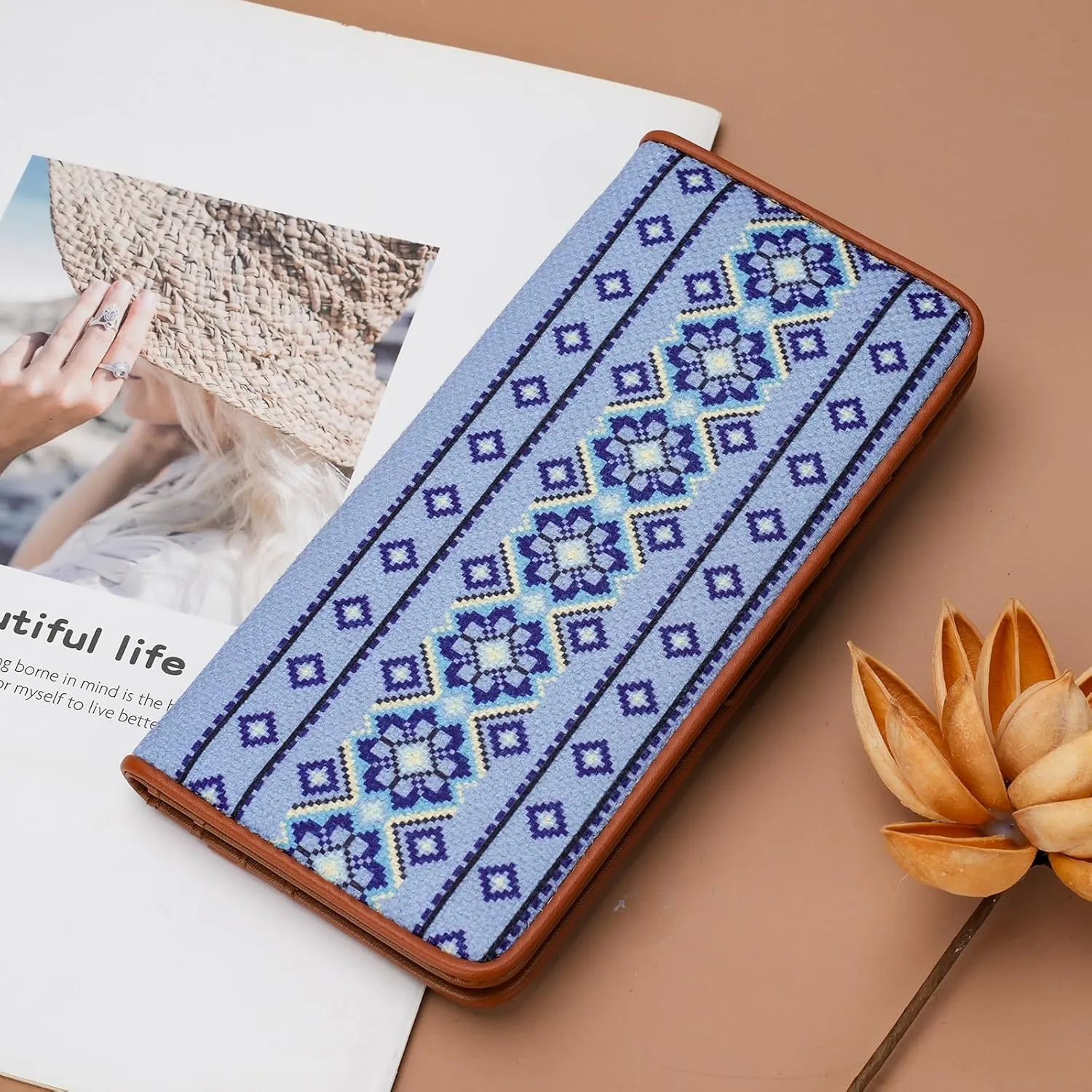 MEITRUE Slim Wallet Women Ultra Thin Leather Womens Wallet RFID Blocking Credit Card Holder Bifold Clutch Long Ladies wallet