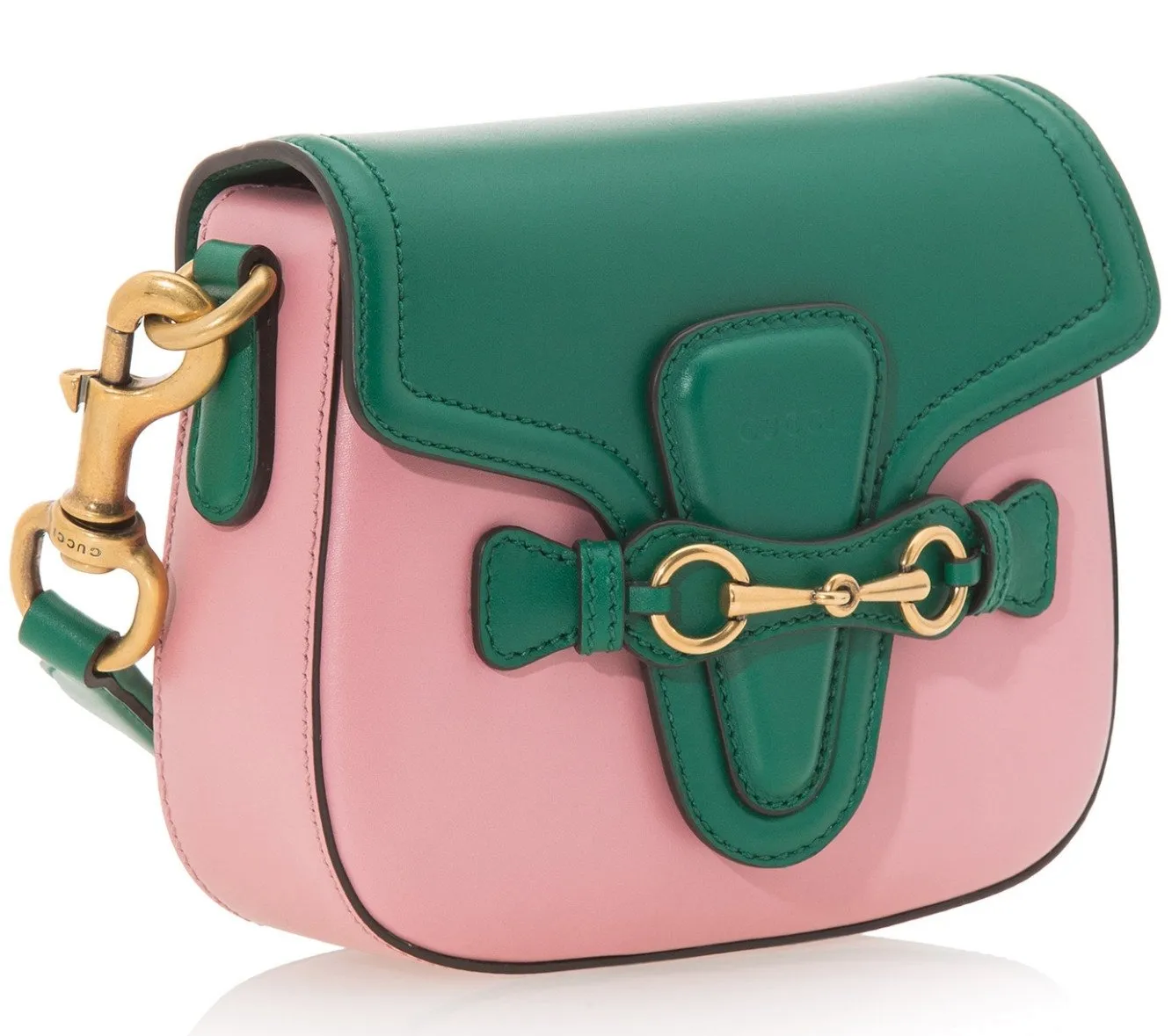 Mini Lady Web Shoulder Bag - ( Green/Pink )