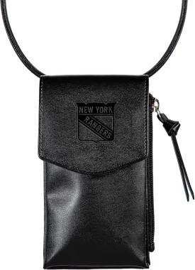 NHL New York Rangers Cross Body Black Wallet with Strap, Officially Licensed Team Logo, Leather Crossbody Bags for Women Cell Phone Bag Wallet Purses