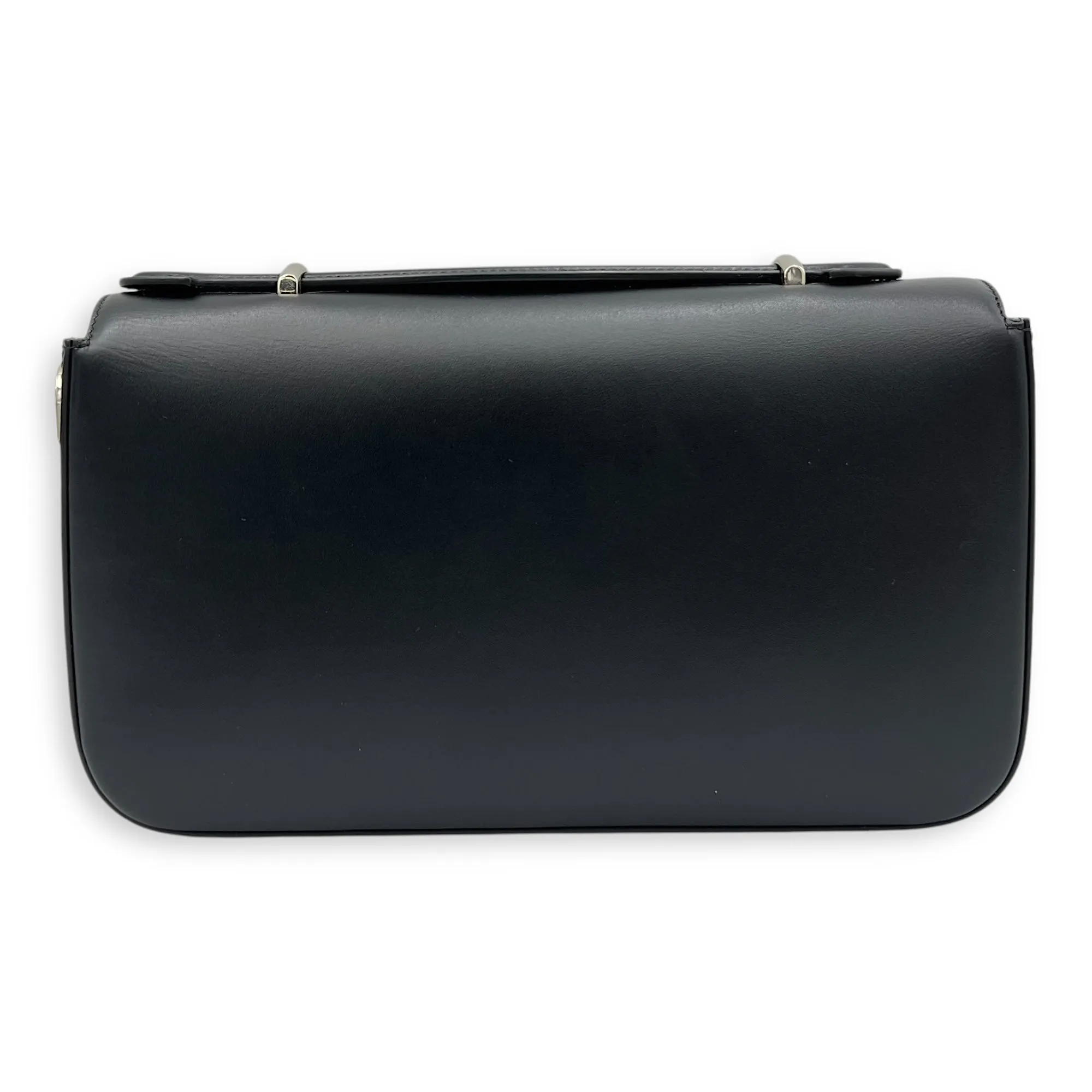 Petite GG Small Black Crossbody Bag in Calfskin, Silver hardware
