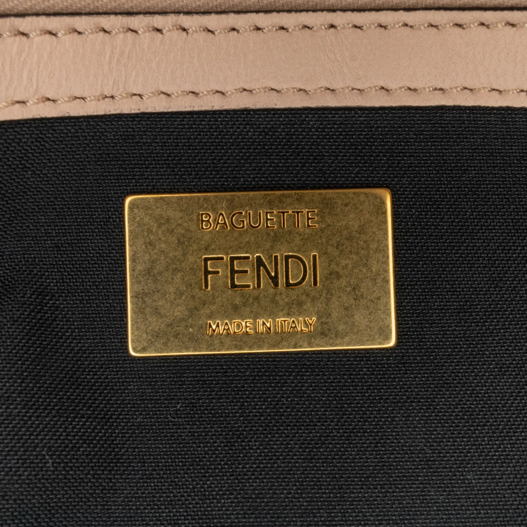 Pink Fendi Bicolor Leather Chain Midi Baguette Shoulder Bag