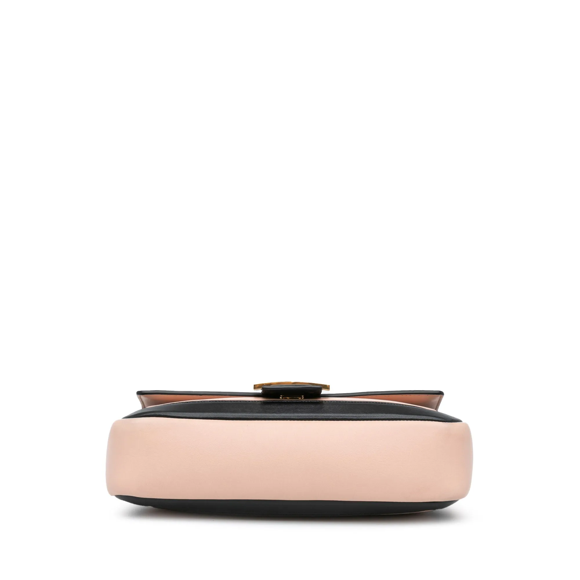 Pink Fendi Bicolor Leather Chain Midi Baguette Shoulder Bag