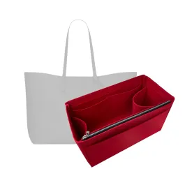 Purse Organizer for Laurent East West Shopping Tote Insert, Laurent East West Tote Organizer, Handmade 3mm Premium Felt Snug Sturdy Gold Zipper (For E/W Shopping Tote, Bubblegum)