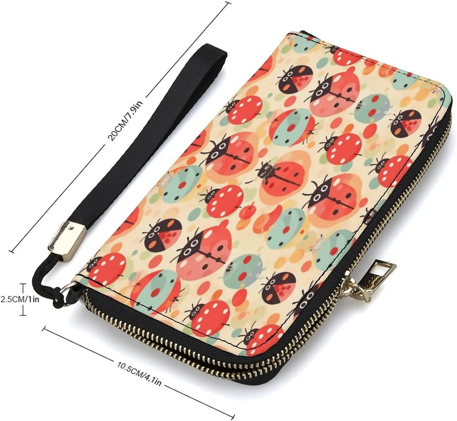 Rfid Wallet Women Personalized Ladybugs Cartoon Pattern Long Clutch Wallet Card Wallets For Women Men