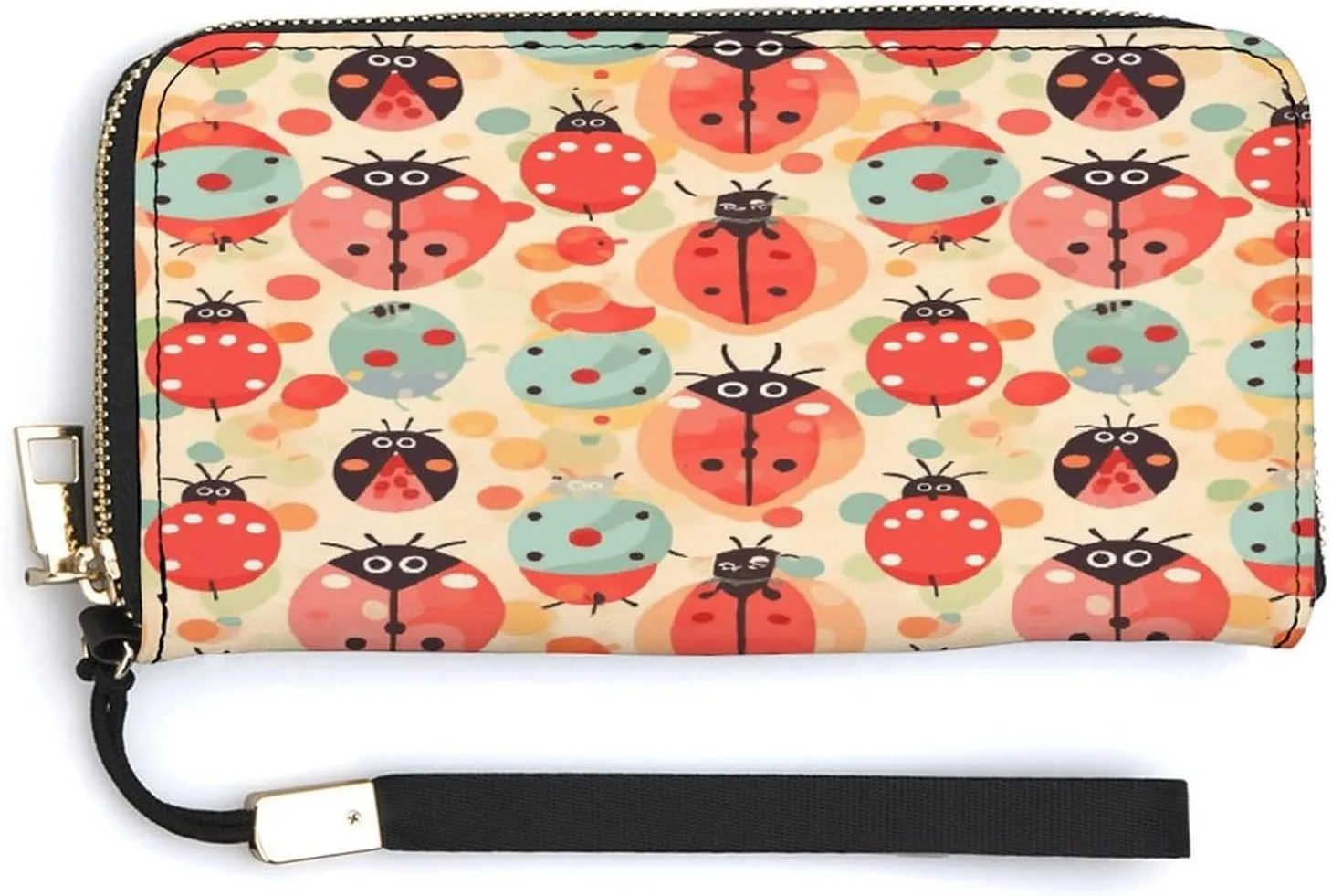 Rfid Wallet Women Personalized Ladybugs Cartoon Pattern Long Clutch Wallet Card Wallets For Women Men