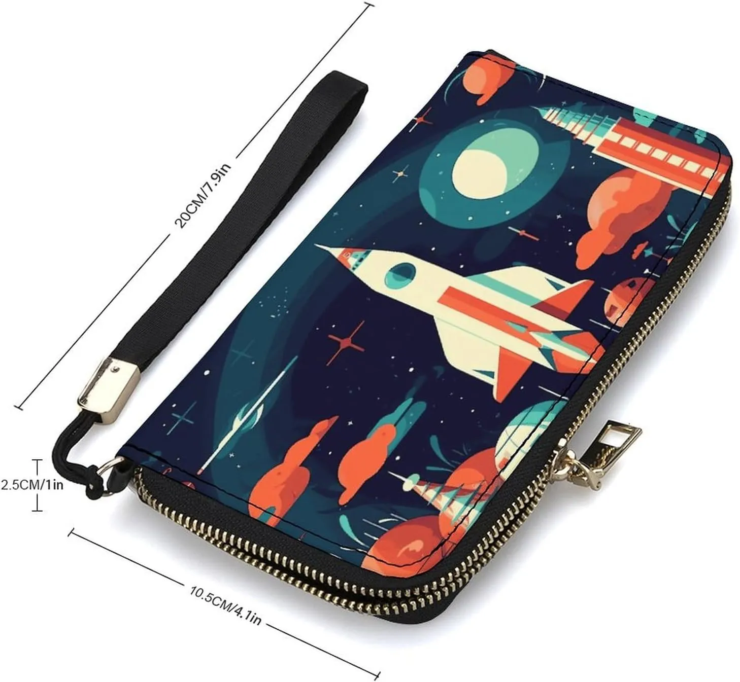 Rfid Wallet Women Personalized Rocket in Space Long Clutch Wallet Card Wallets For Women Men