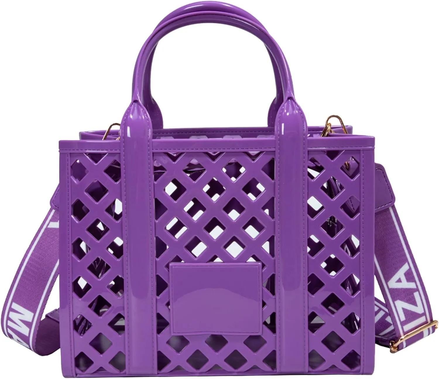 Rubber Tote Bag Purses for Women, Summer Fashion Mesh Beach Bag Small Shoulder Bag Jelly Bag for Sports, Pool, Beach