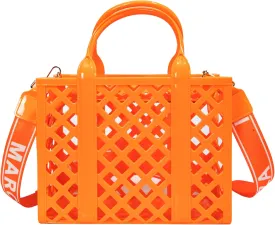 Rubber Tote Bag Purses for Women, Summer Fashion Mesh Beach Bag Small Shoulder Bag Jelly Bag for Sports, Pool, Beach