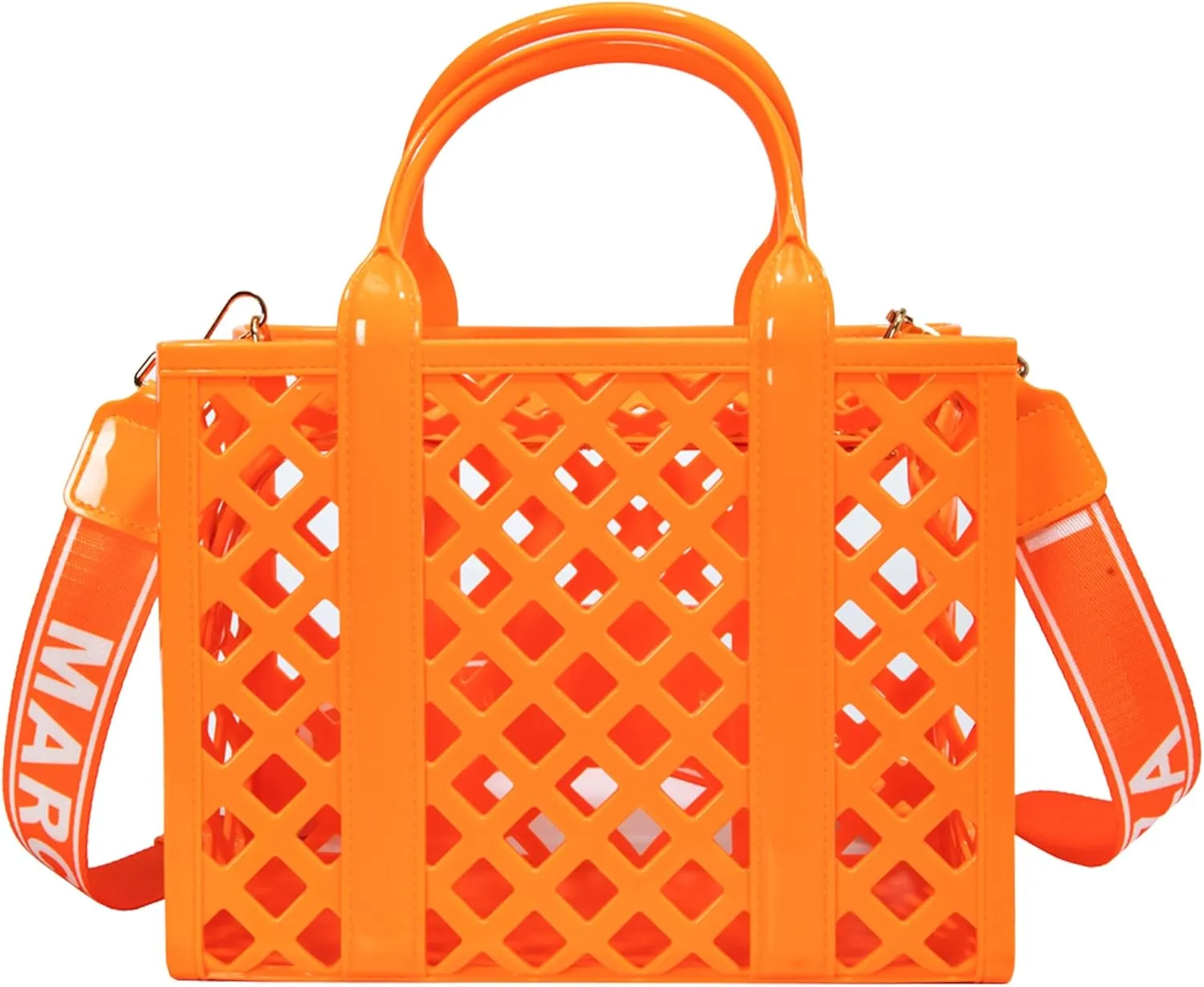 Rubber Tote Bag Purses for Women, Summer Fashion Mesh Beach Bag Small Shoulder Bag Jelly Bag for Sports, Pool, Beach