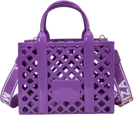 Rubber Tote Bag Purses for Women, Summer Fashion Mesh Beach Bag Small Shoulder Bag Jelly Bag for Sports, Pool, Beach