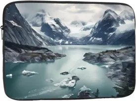 Shockproof Portable Laptop Sleeve Bag 15 inch - for Trip, Travel, Office, Daily Use - for Men and Women Glacier Fjord, Alaska Pattern
