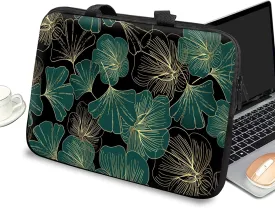 Slim Laptop Sleeve Carrying Case 15 inch with Handle and Zipper, Tablet Case Laptop Cover Briefcase Portable Tote Bag for Men Women, Ginkgo Leaf