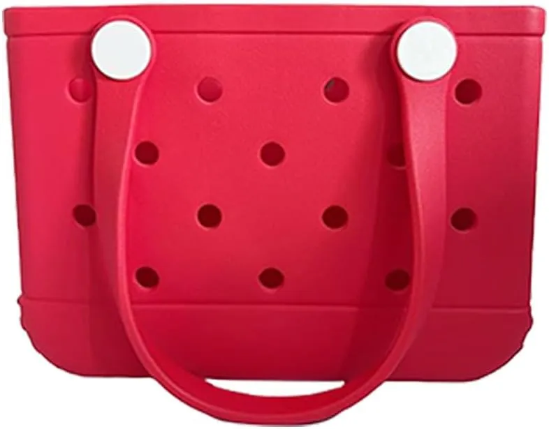 Small Beach Bag Rubber Tote Bag Waterproof Travel Bags Washable Open Tote Bags for Beach, Sports and Picnic
